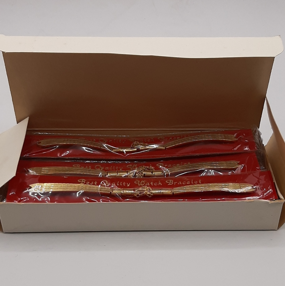 Vintage Shuttlecock Brand Yellow Gilt Gold Best Quality Watch Bands NOS …